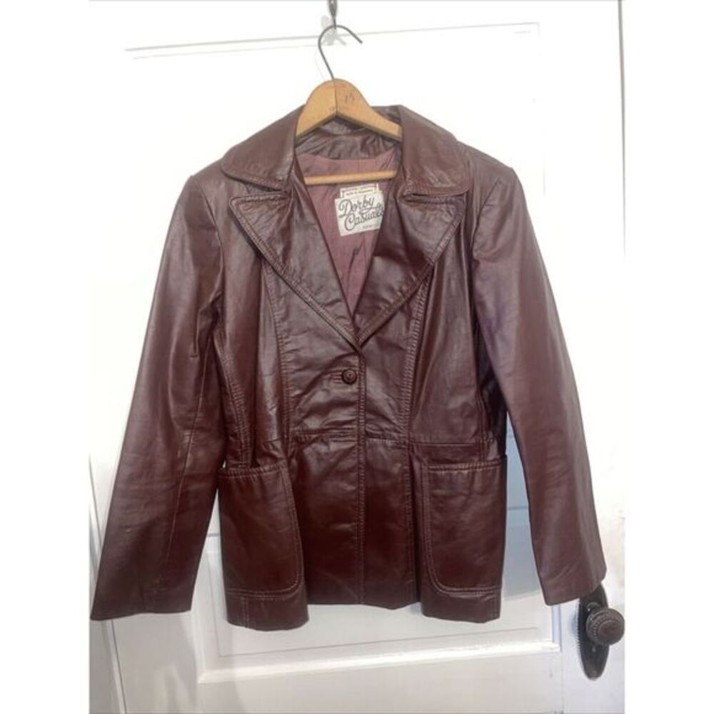 Dorby Casuals Genuine Leather Dark Brown Jacket (READ Description)‎